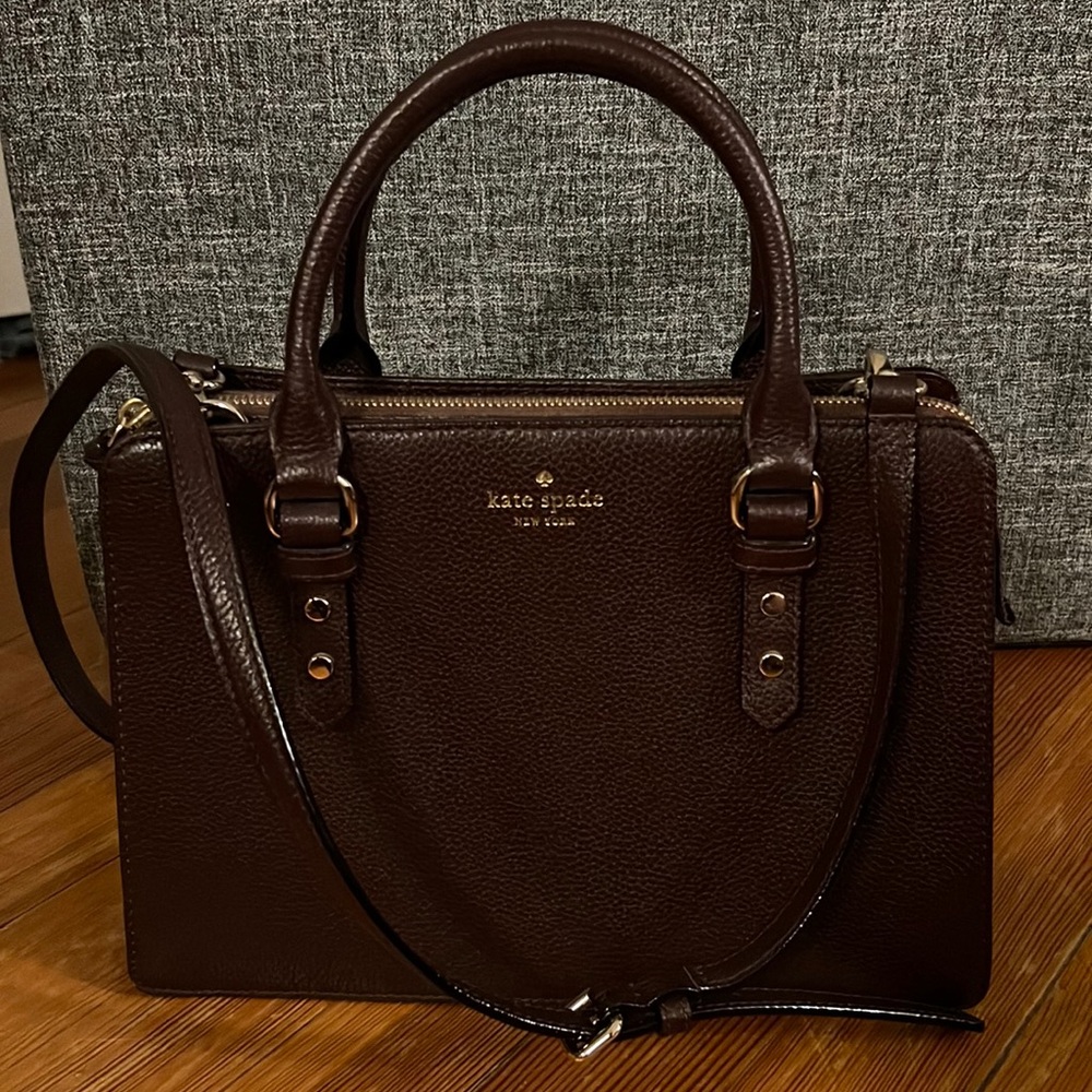 Kate Spade Plum-Color Satchel Handbag with removable shoulder strap